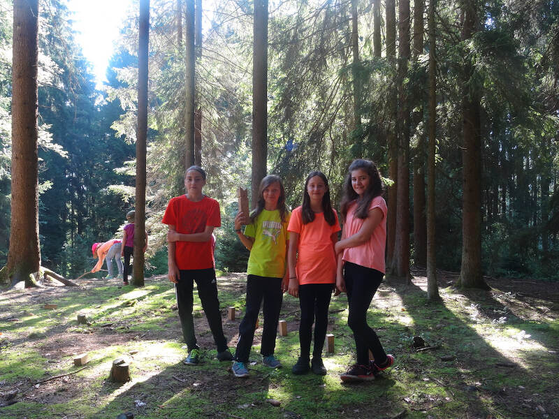 Auf Kinderfreizeit den Wald entdecken