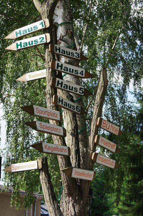 Wegweiser im Camp Petzow