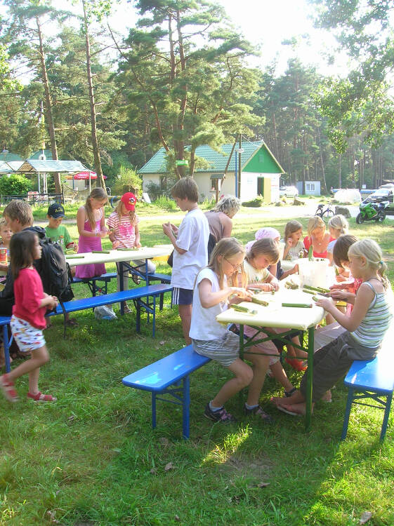 Kinder beim Frühstück im Lütow Naturcamp