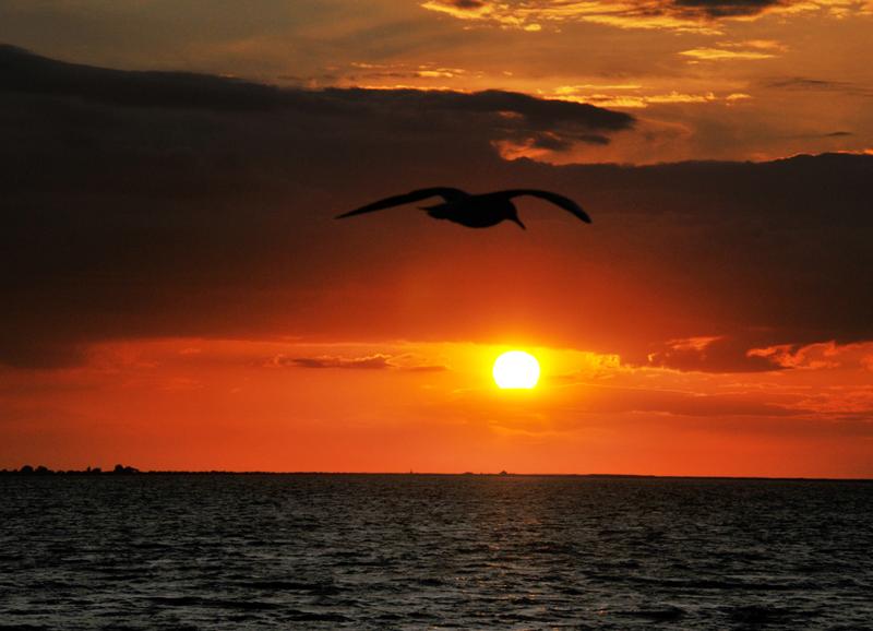 Sonnenuntergang am Meer im Ostseecamp Usedom