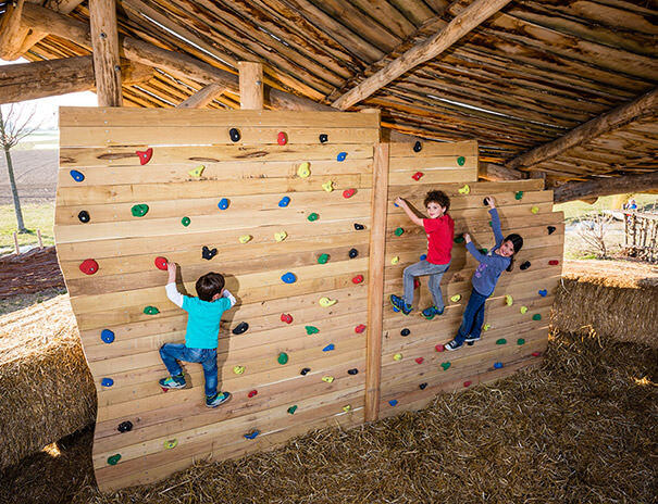 Kinder des Sportcamps Baden Württemberg klettern