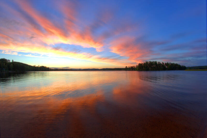 Sonnenuntergang auf der Jugendreise in Schweden