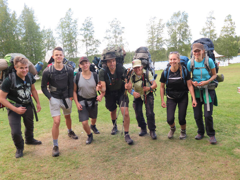 Spaß in der Gruppe in der Wildniswoche in Schweden