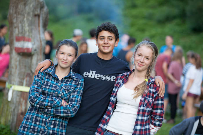 Drei Jugendliche auf der Jugendreise Österreich