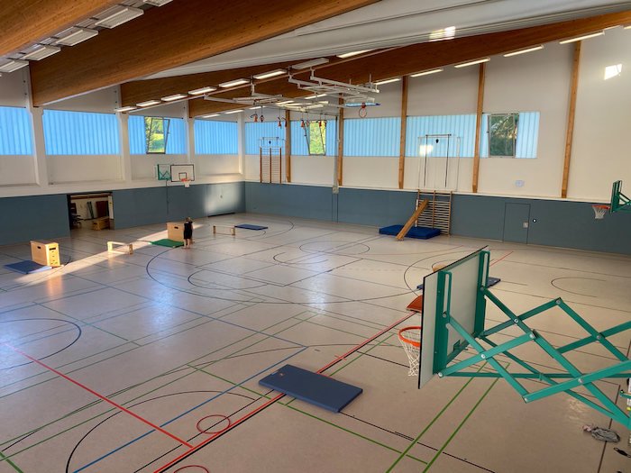 Die Turnhalle eines Ferien-Sprachkurses
