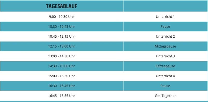 Euer Tagesplan
