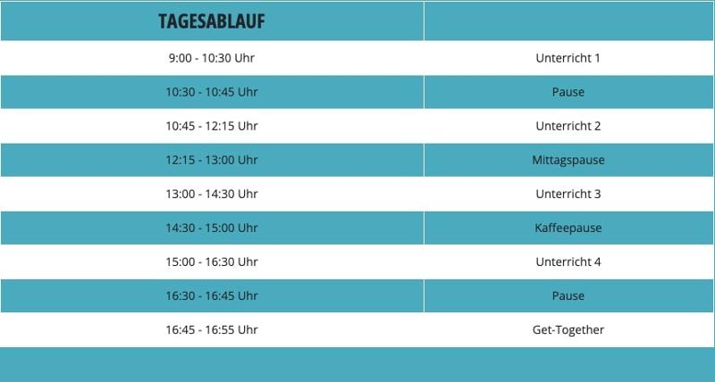 Euer Tagesplan