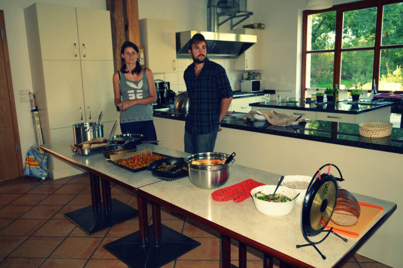Küche des Englischcamps in Altkuenkendorf
