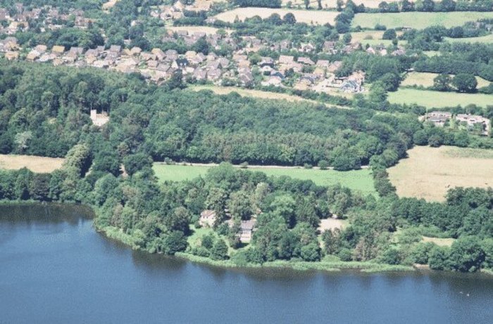 Luftbild vom Ort im Englischcamp in Schleswig-Holstein