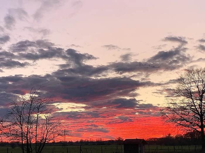 Kinder der Berlin Herbstferien beobachten den Sonnenuntergang