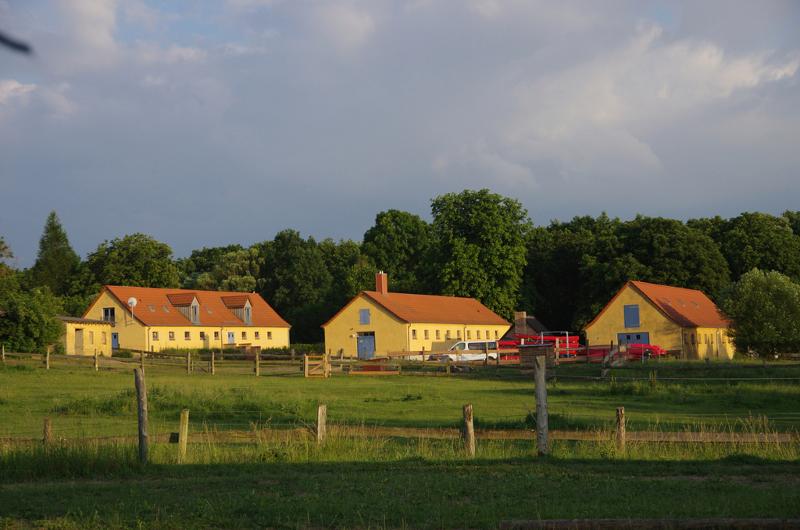 Teilnehmer des Kinder und Jugendcamps wohnen auf einem Hof