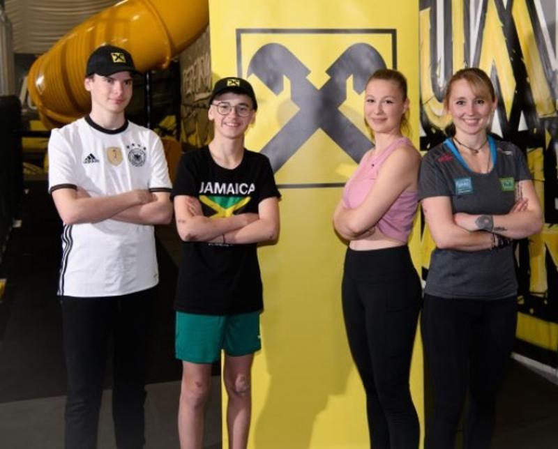 Teilnehmer eines Parkour-Camp in Deutschland