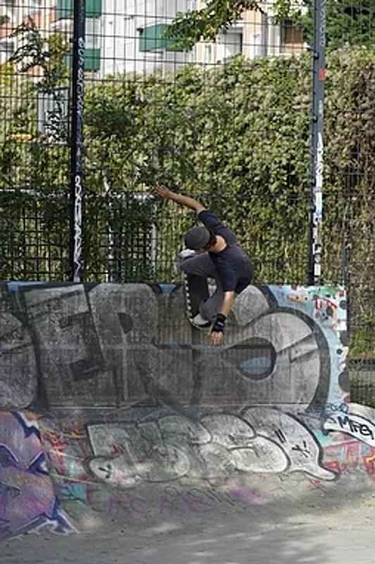 Teilnehmer in den Berlin Herbstferien beim Wallride