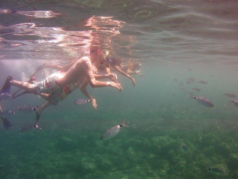 Teilnehmer schnorcheln im Meer bei einer Jugendreise nach Spanien