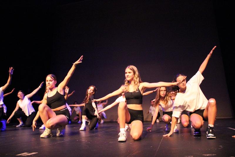 Teilnehmer der Sprachreise England Gastfamilie performen eine Choreografie
